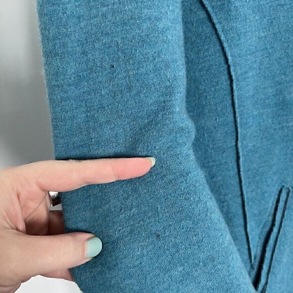 Eileen Fisher Women Merino Wool Blend Jacket Size Petite L PL Blue Gray Pockets - Picture 9 of 12